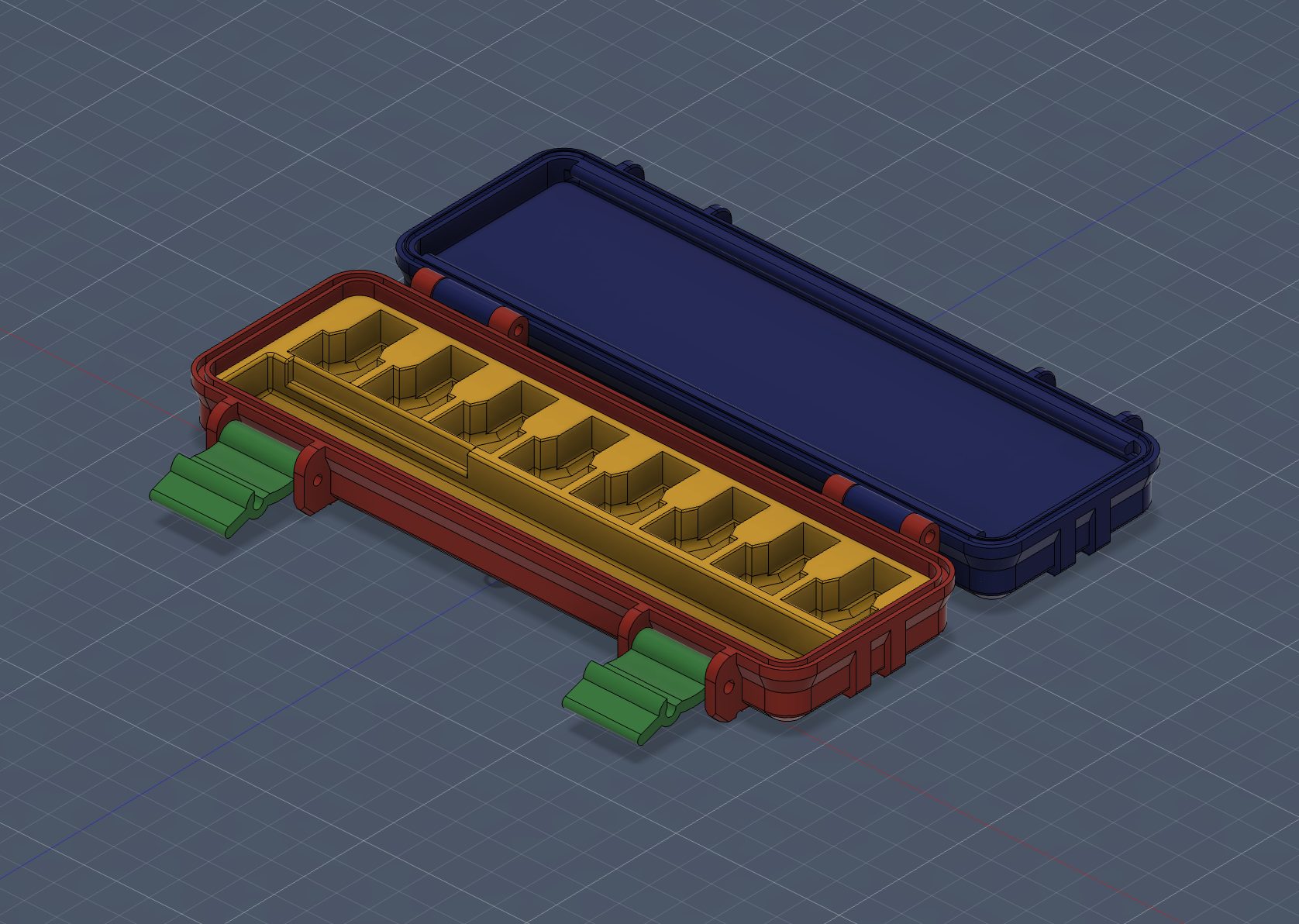 EZpen Rugged Box - 3D model showing pen case with latch closures